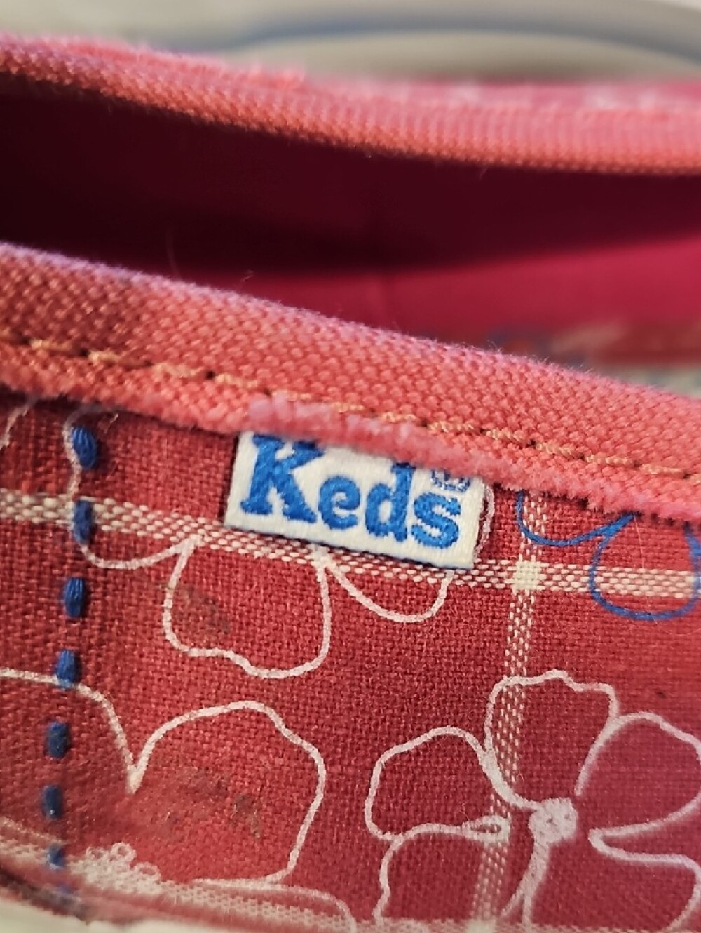 Keds Pink Floral Mary Jane Canvas Flats with Strap - Picture 2 of 7